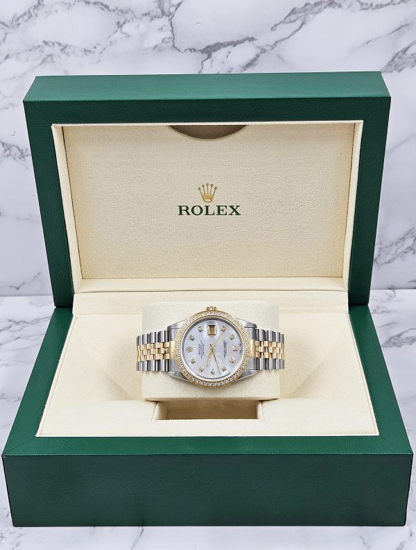 Gents Steel & Gold Rolex Datejust with MOP Diamond Dial & Diamond Bezel - B&P! - Image 6