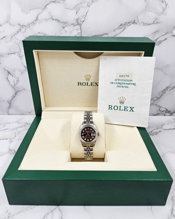 Ladies Rolex Datejust in Steel & White Gold with Chocolate Diamond Dial Box / Paper - Image 7