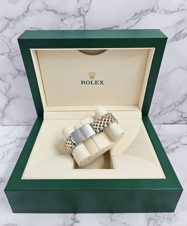 Mens Steel & Gold Rolex Datejust with Factory Blue Vignette Diamond Dial - Box and Papers. - Image 11
