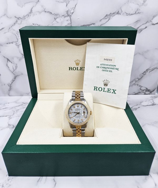 Gents Steel & Gold Rolex Datejust - Jubilee Diamond Dial & Diamond Bezel - Box and Papers. - Image 9