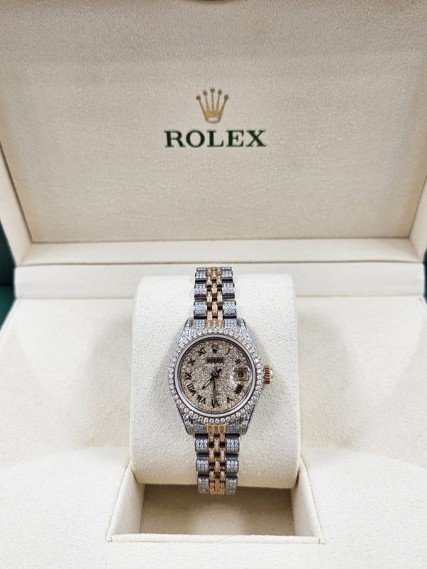 Ladies Rolex Datejust with Full Diamond Dial, Bezel, Shoulders and Bracelet! - Image 8