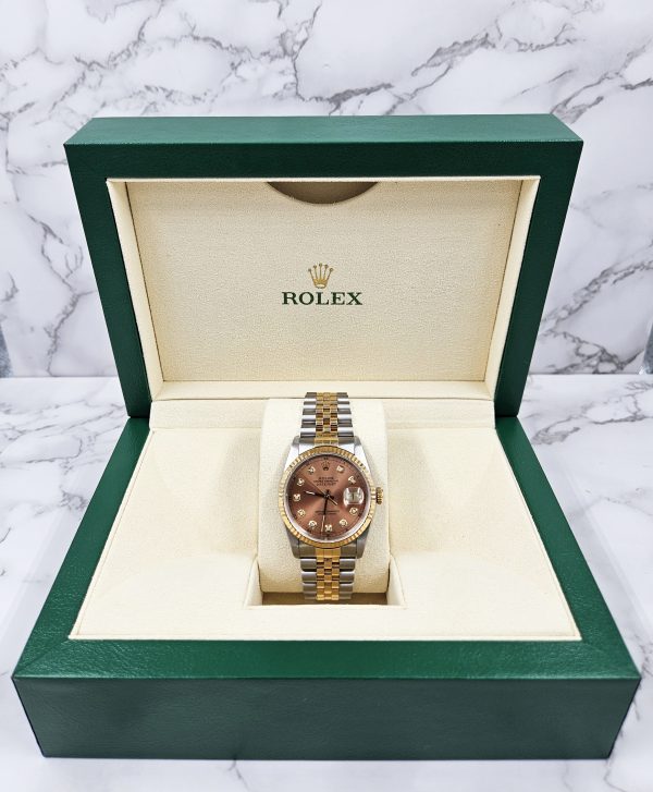 Rolex Datejust 16233 in Steel & 18ct Yellow Gold, Copper Dial - Box & Papers - Image 7