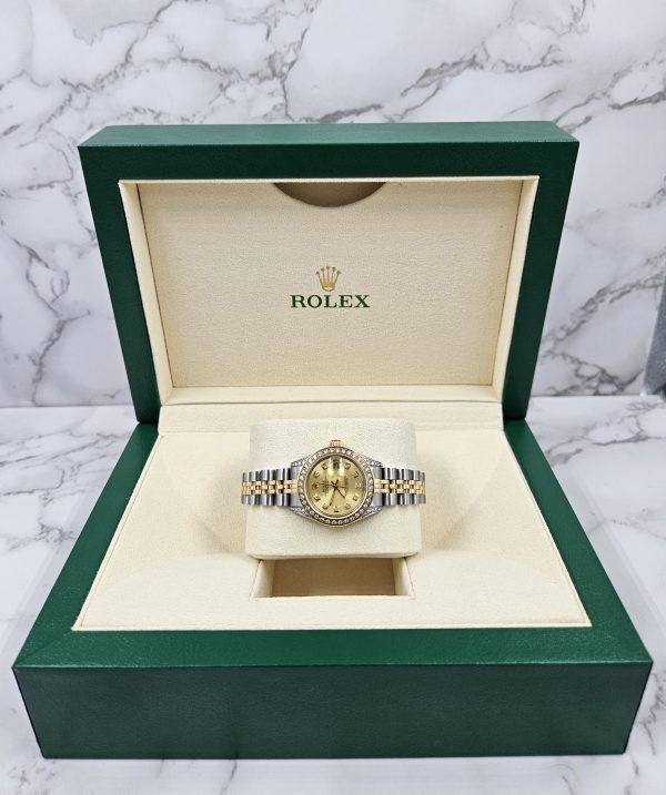 Ladies Rolex Datejust 69173 with Champagne Diamond Dial, Bezel and Shoulders. - Image 8