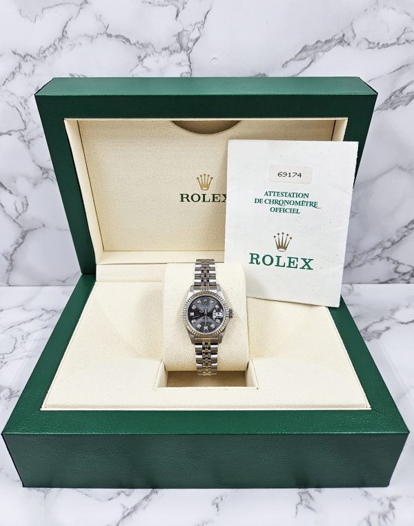 Ladies Rolex Datejust with Slate Grey Diamond Dial - Box & Papers - Image 7