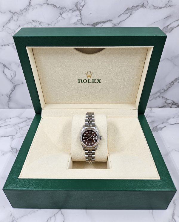 Ladies Rolex Datejust in Steel & White Gold with Chocolate Diamond Dial Box / Paper - Image 8