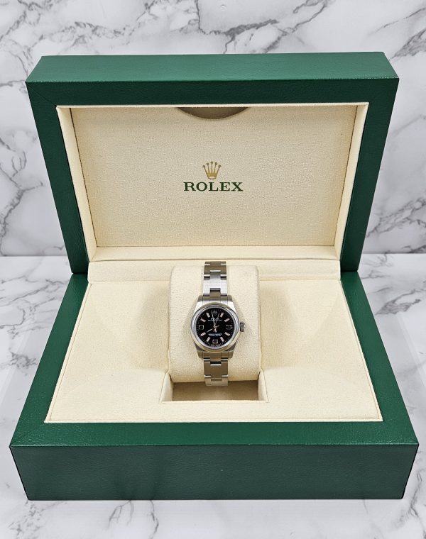 Ladies Rolex Oyster Perpetual 176200 Black & Pink Dial with Box & 2012 Card. - Image 10