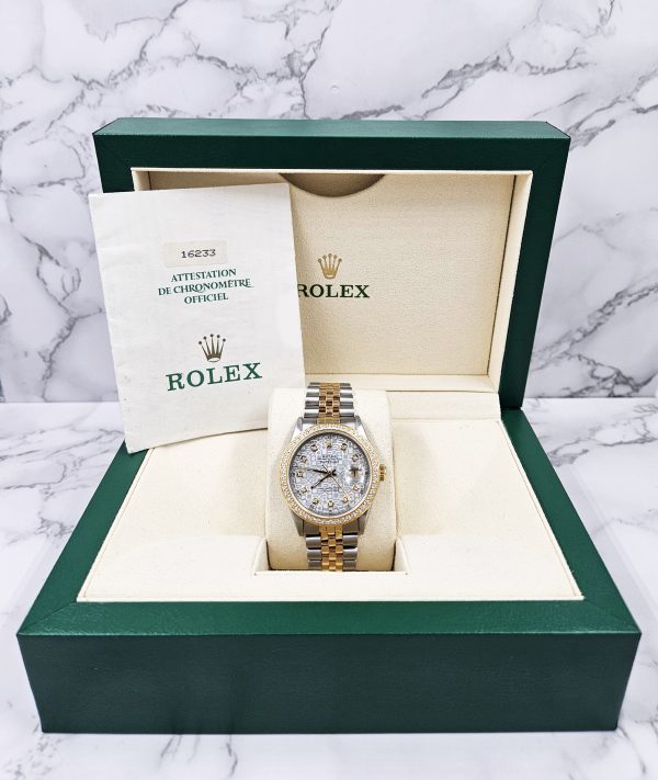 Gents Steel & Gold Rolex Datejust - Jubilee Diamond Dial & Diamond Bezel - Box and Papers. - Image 8