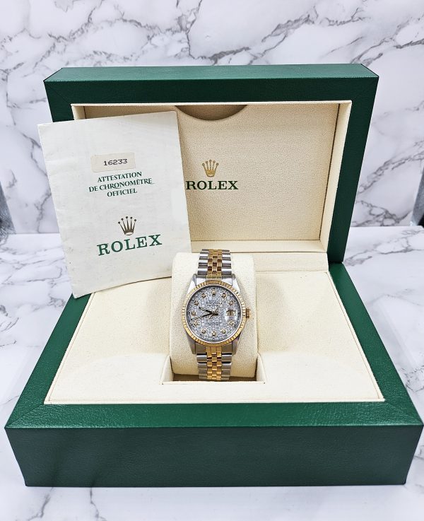 Gents Steel & Gold Rolex Datejust 36mm Silver Jubilee Diamond Dial - Papers. - Image 8