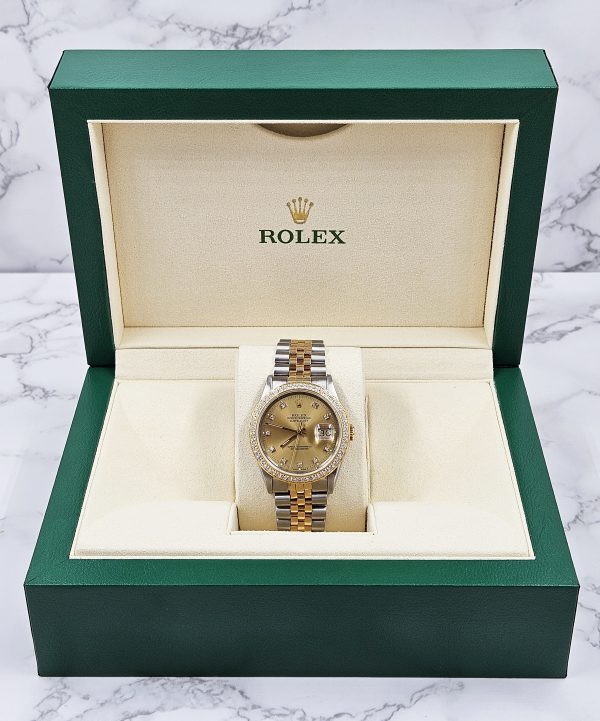 Mens Rolex Datejust - Factory Diamond Dial & Diamond Bezel - Rolex Box & Papers - Image 8