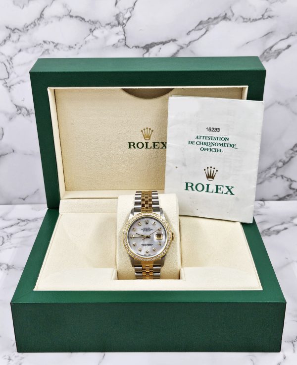 Gents Steel & Gold Rolex Datejust with MOP Diamond Dial & Diamond Bezel - B&P! - Image 9