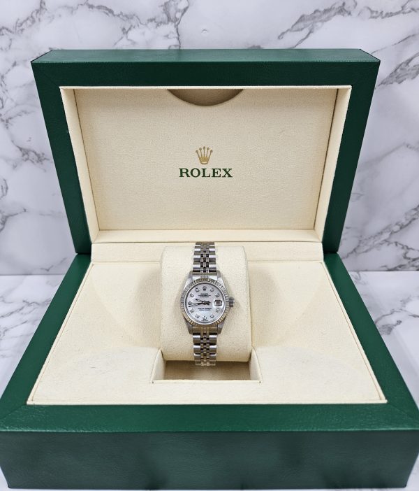 Ladies Steel & White Gold Rolex Datejust with MOP Diamond Dial - Box and Papers. - Image 7