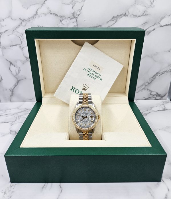 Gents Steel & Gold Rolex Datejust - Jubilee Diamond Dial & Diamond Bezel - Box and Papers. - Image 10