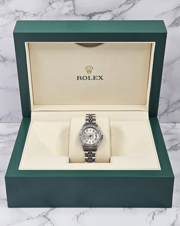 Ladies Diamond Dial & Bezel Rolex Oyster Perpetual Datejust – Box & Papers - Image 8