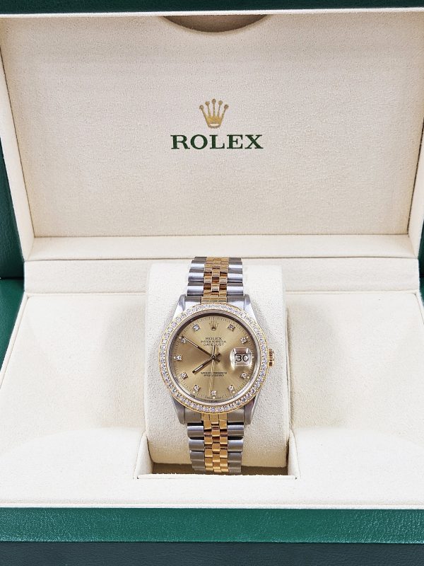 Mens Rolex Datejust - Factory Diamond Dial & Diamond Bezel - Rolex Box & Papers - Image 10