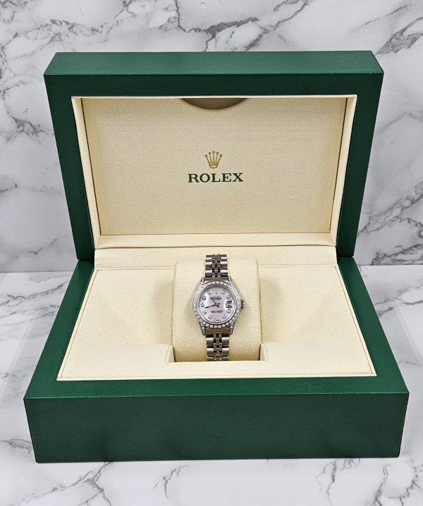 Ladies Rolex Datejust in Steel & White Gold with Diamond Dial, Bezel & Shoulders - Image 8