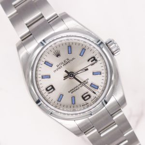 Purple / Silver Rolex Oyster Perpetual 176200 with Box and Papers (Card).