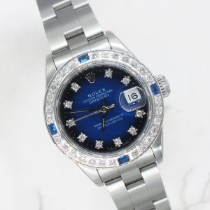 Ladies Stainless Steel Rolex Datejust With Diamond Dial and Bezel - Box & Papers