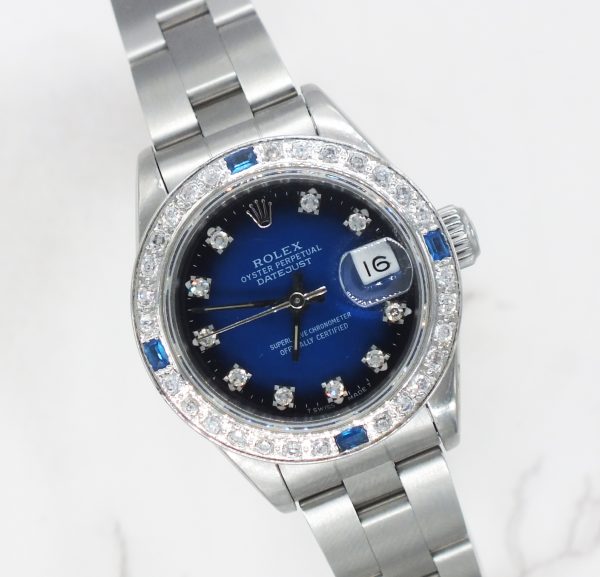 Ladies Stainless Steel Rolex Datejust With Diamond Dial and Bezel - Box & Papers