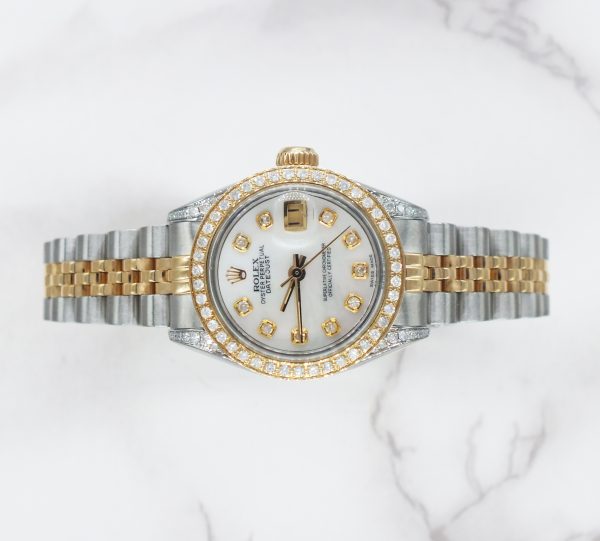 Ladies Rolex Datejust in Steel & Gold with Diamond Dial, Bezel & Shoulders. - Image 2