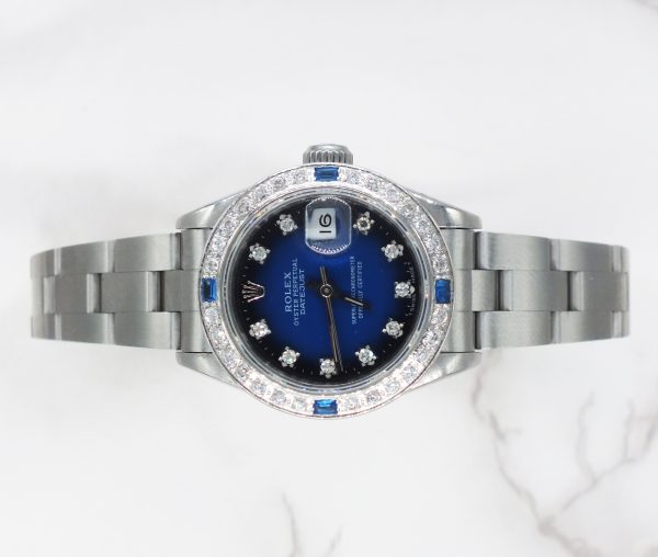 Ladies Stainless Steel Rolex Datejust With Diamond Dial and Bezel - Box & Papers - Image 2
