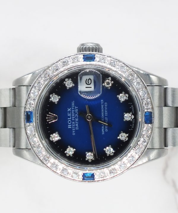 Ladies Stainless Steel Rolex Datejust With Diamond Dial and Bezel - Box & Papers - Image 3