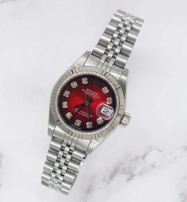 Ladies Steel & White Gold Rolex Datejust 69174 Red Diamond - with Box & Papers - Image 4