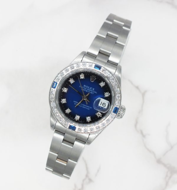 Ladies Stainless Steel Rolex Datejust With Diamond Dial and Bezel - Box & Papers - Image 4