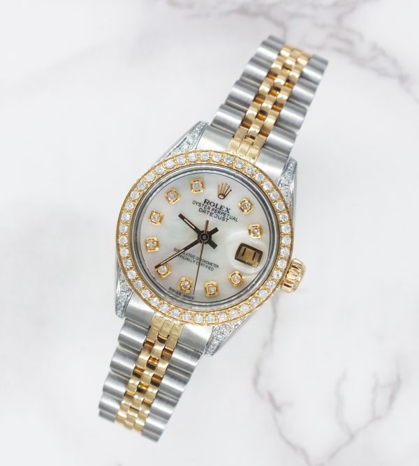 Ladies Rolex Datejust in Steel & Gold with Diamond Dial, Bezel & Shoulders. - Image 4
