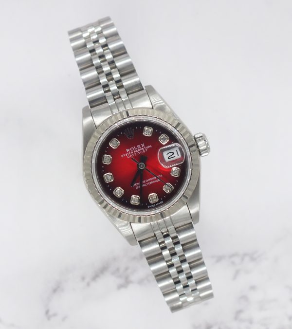 Ladies Steel & White Gold Rolex Datejust 69174 Red Diamond - with Box & Papers - Image 5