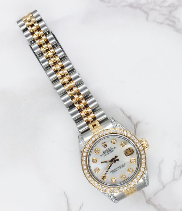 Ladies Rolex Datejust in Steel & Gold with Diamond Dial, Bezel & Shoulders. - Image 6