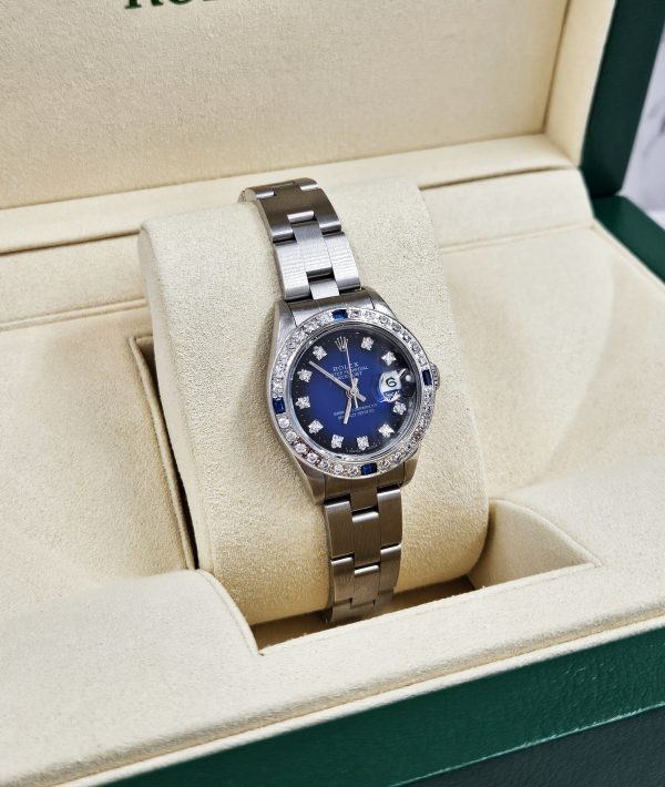 Ladies Stainless Steel Rolex Datejust With Diamond Dial and Bezel - Box & Papers - Image 7