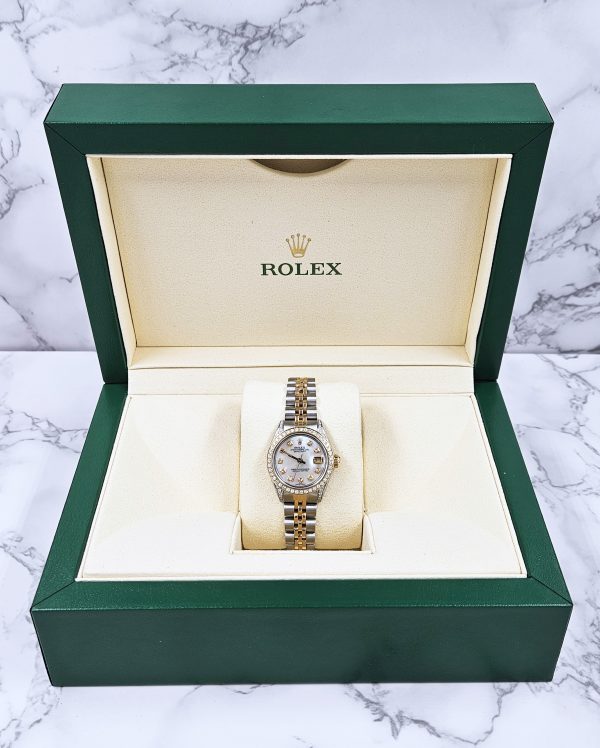 Ladies Rolex Datejust in Steel & Gold with Diamond Dial, Bezel & Shoulders. - Image 7