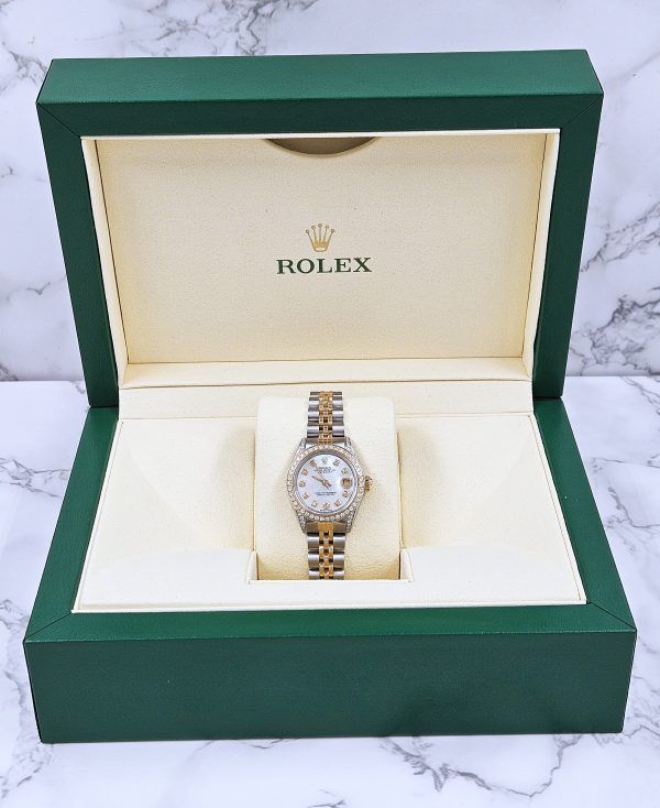 Ladies Rolex Datejust in Steel & Gold with Diamond Dial, Bezel & Shoulders. - Image 8