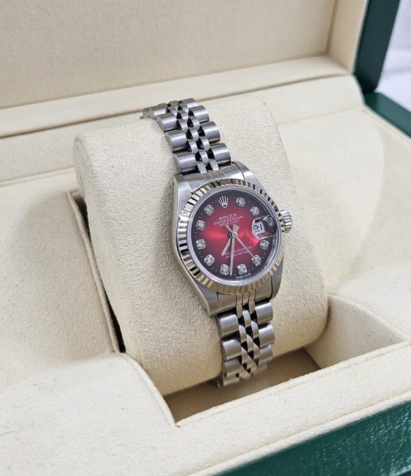 Ladies Steel & White Gold Rolex Datejust 69174 Red Diamond - with Box & Papers - Image 8