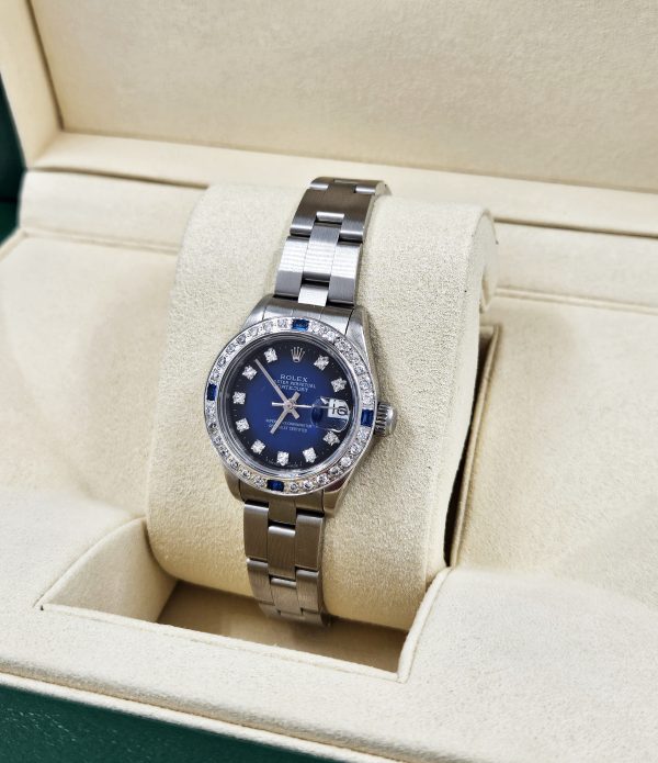 Ladies Stainless Steel Rolex Datejust With Diamond Dial and Bezel - Box & Papers - Image 8
