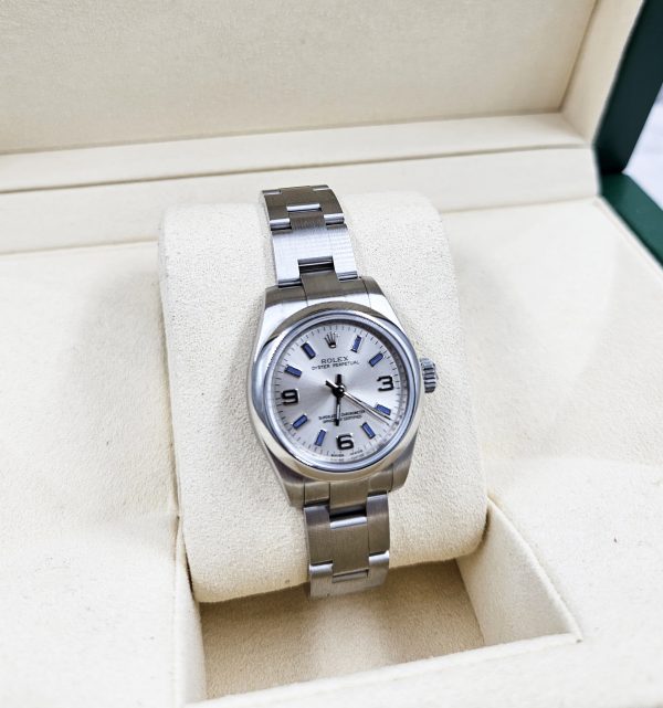 Purple / Silver Rolex Oyster Perpetual 176200 with Box and Papers (Card). - Image 9