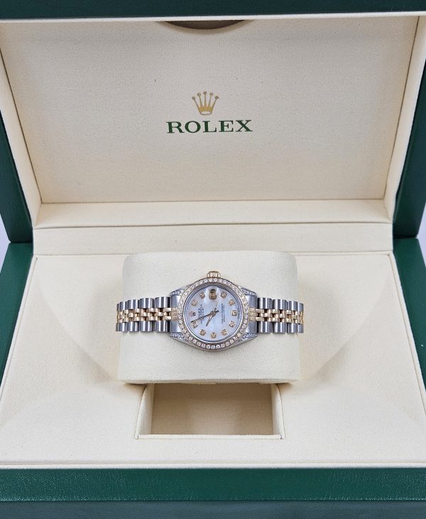 Ladies Rolex Datejust in Steel & Gold with Diamond Dial, Bezel & Shoulders. - Image 10
