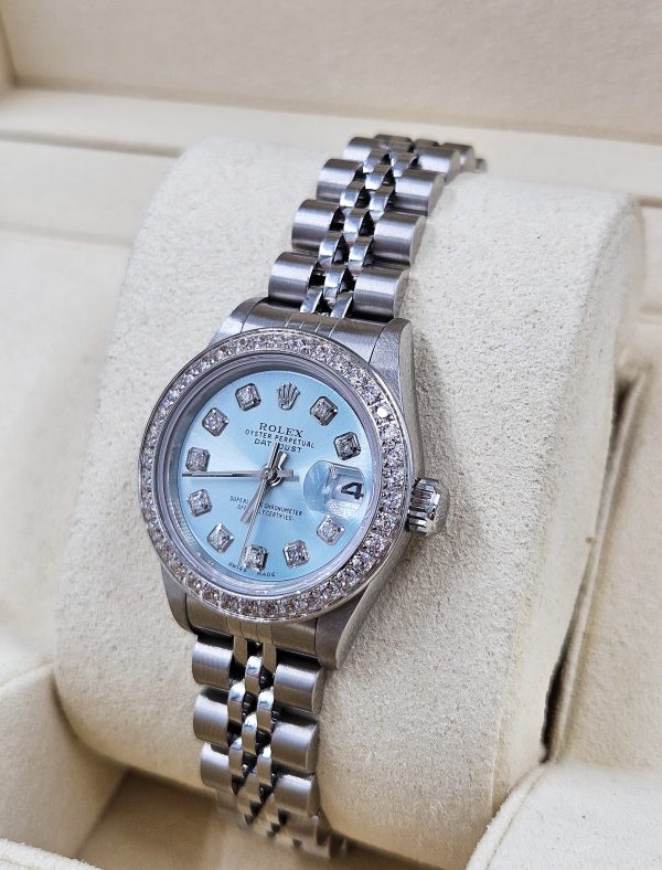 Ladies Steel & White Gold Rolex Datejust - ICE BLUE Diamond Dial & Bezel. Box and Papers - Image 13