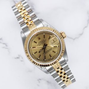 Mint Ladies Rolex Datejust with Champagne Dial – BOX & PAPERS