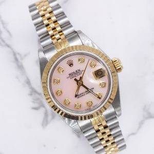 Ladies Rolex Datejust with Pink MOP Diamond Dial – BOX & PAPERS