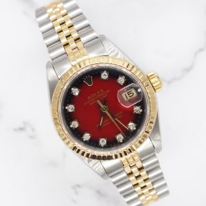 Rolex Datejust 26mm with FACTORY RED Vignette Diamond Dial – BOX & PAPERS