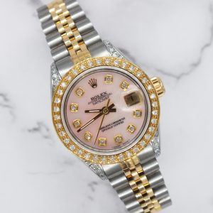 Ladies Rolex Datejust 'Fully Loaded' with Pink MOP Diamond Dial, Bezel & Shoulders.