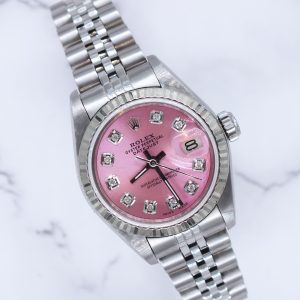 Rolex Datejust 26mm in Steel & 18k White Gold - Pink Diamond Dial – Box & Papers