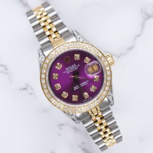 Ladies Rolex Datejust 'Fully Loaded' Purple Diamond Dial, Bezel & Shoulders.