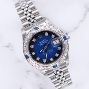Ladies Stainless Steel Rolex Datejust With Factory Diamond Dial & Bezel - Box & Papers