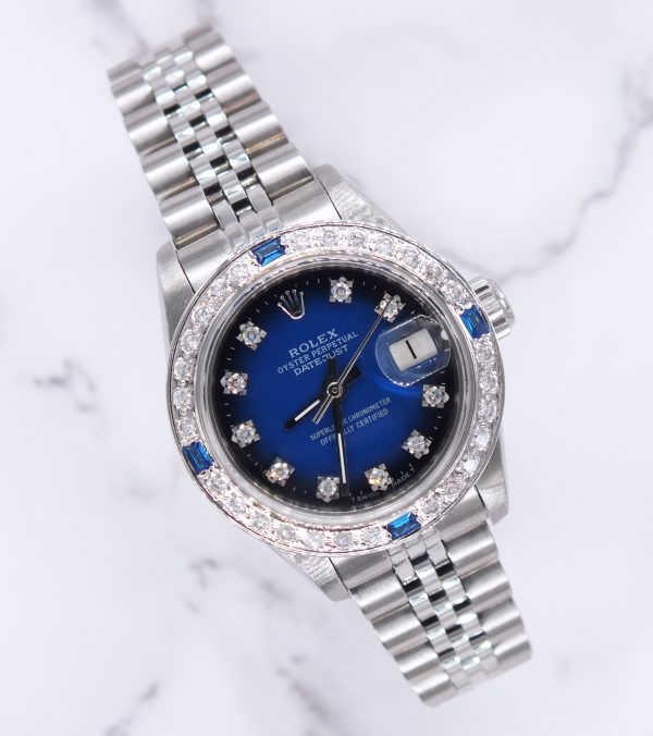 Ladies Stainless Steel Rolex Datejust With Factory Diamond Dial & Bezel - Box & Papers