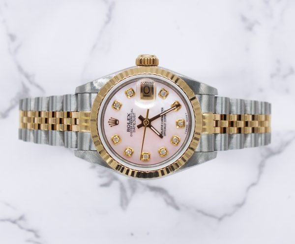 Ladies Rolex Datejust with Pink MOP Diamond Dial – BOX & PAPERS - Image 2