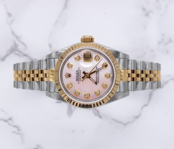 Stunning Ladies Rolex Datejust with Pink MOP Diamond Dial – BOX & PAPERS - Image 2