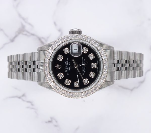 Ladies Rolex Datejust in Steel & White Gold with Diamond Dial, Bezel & Shoulders - Image 2