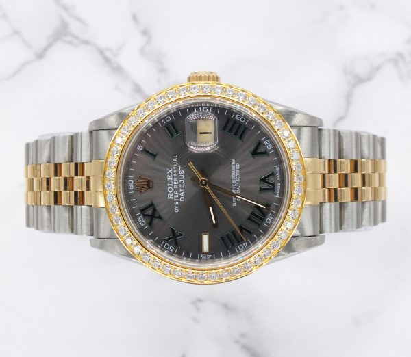 Gents Steel & 18ct Gold Rolex Datejust with Wimbledon Dial & Diamond Bezel. - Image 2